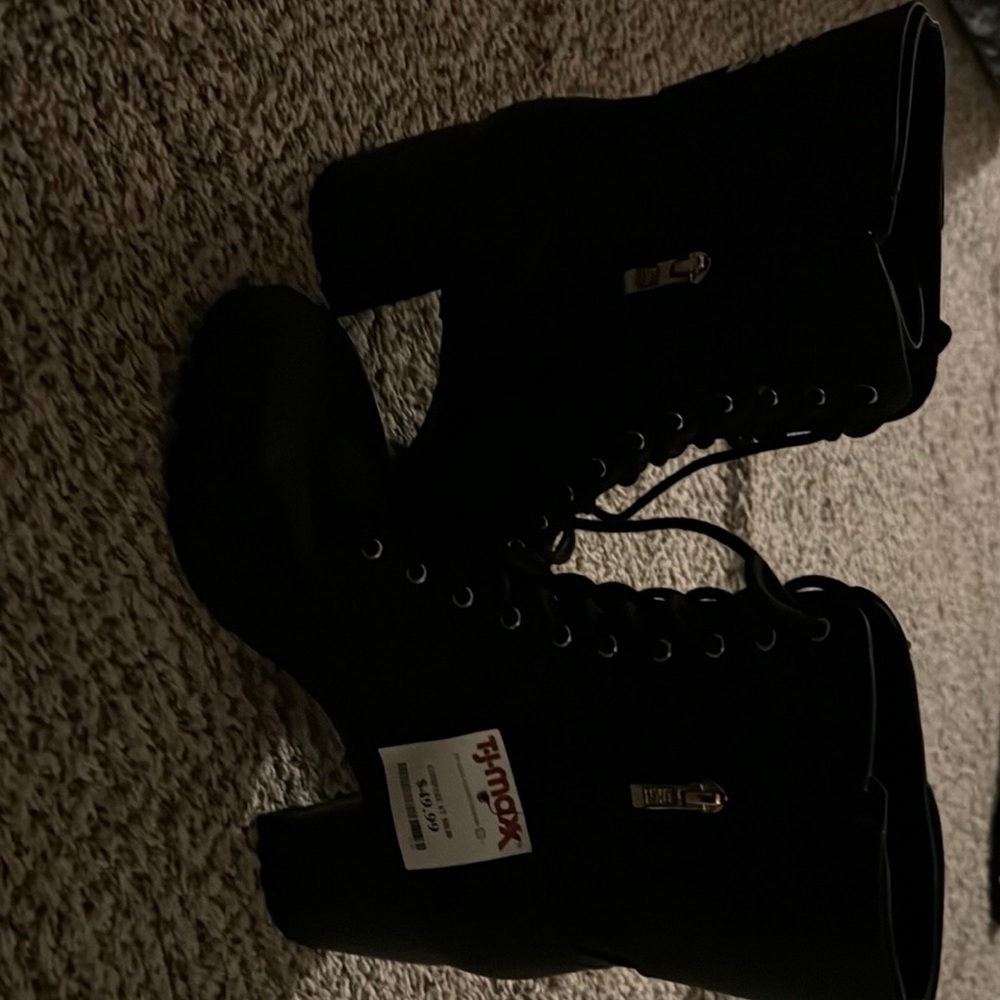 Black Lace-Up Boots
